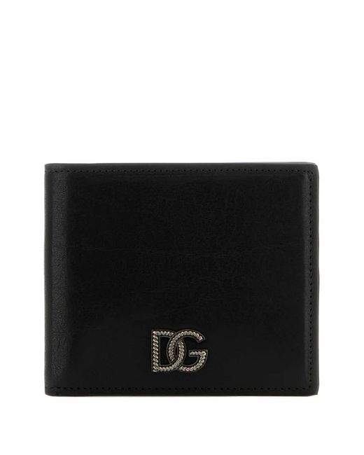 Dolce & Gabbana Black Tempesta Calfskin Wallet for men