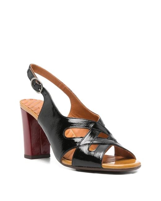 Chie Mihara Black Cutout Slingback Sandals