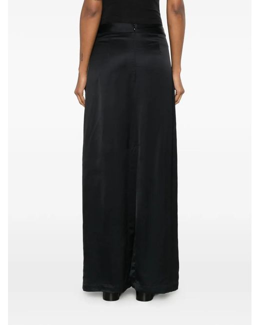 Lutz Huelle Black Column Zip-Up Maxi Skirt