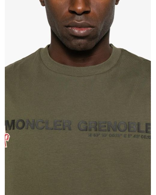 メンズ Moncler ロゴ Tシャツ Green