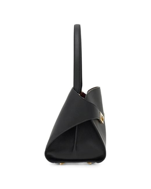 Ferragamo Black Hug Hook-And-Eye Leather Tote Bag