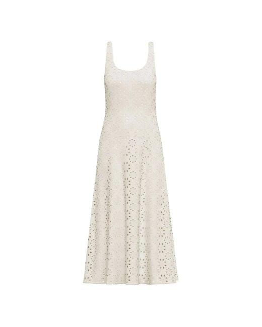 Marella White Broderie-Anglaise A-Line Dress
