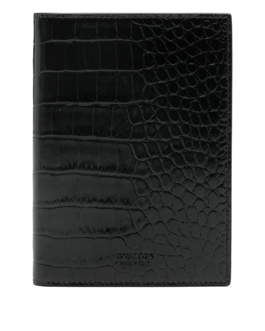 Cartera con efecto de piel de cocodrilo Tom Ford de hombre de color Black