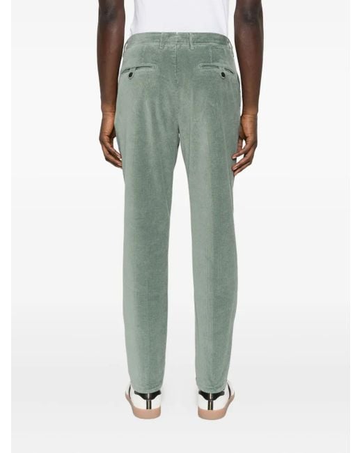Incotex Gray Pleated Corduroy Trousers for men