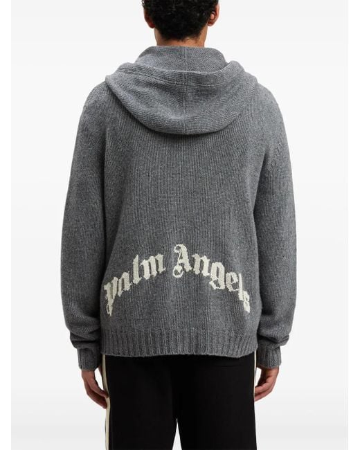 メンズ Palm Angels ジップアップ パーカー Gray