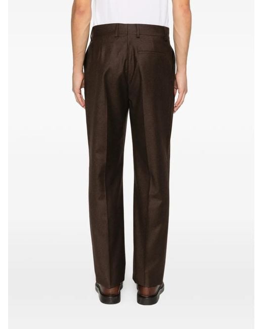 Ferragamo Brown Belted Trousers for men