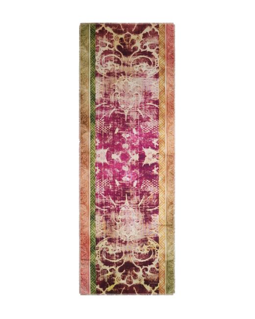 Pierre Louis Mascia Pink Abstract-Pattern Rectangular-Shape Scarf