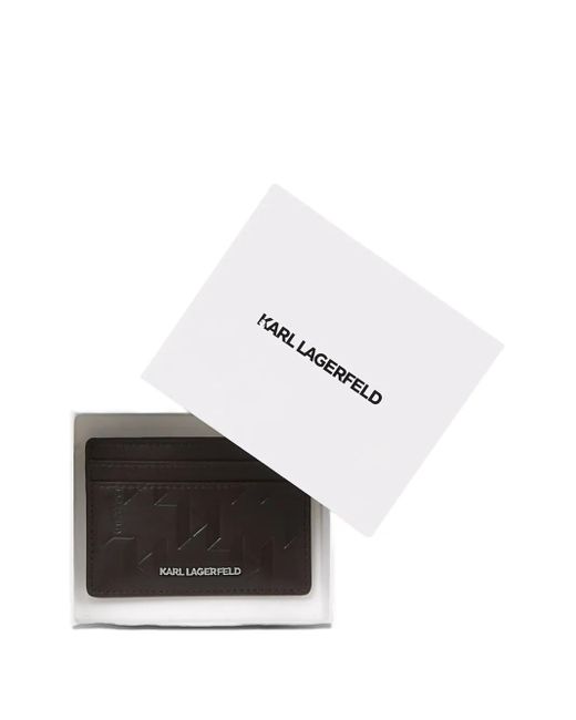 Karl Lagerfeld Black K/Loom Leather Cardholder for men