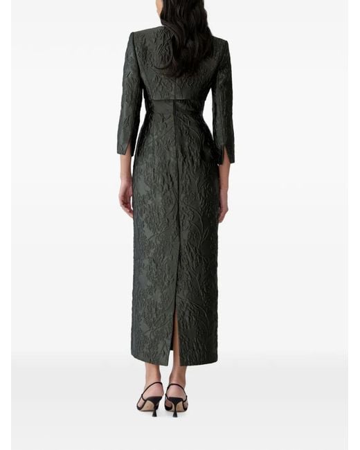 Carolina Herrera Black Floral Cloqué Jacquard Bolero Jacket