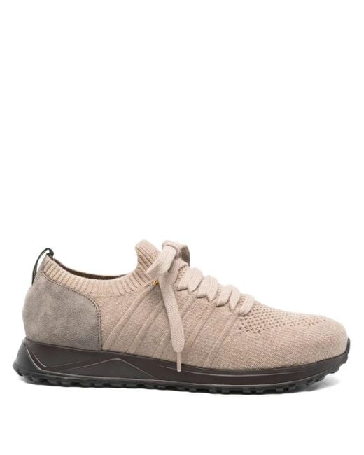 Doucal's Suède Low-Top Sneakers Met Vlakken in het Natural voor heren