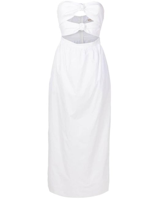 Adriana Degreas White Bow-detail Cut-out Maxi Dress