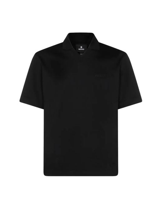 Mackage Black V-Neck Polo Shirt for men