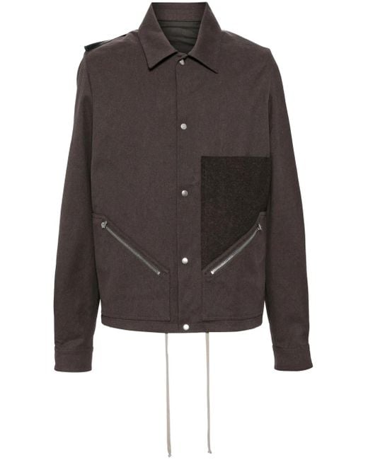 Rick Owens Gray Tour Snap Front Jacket for men