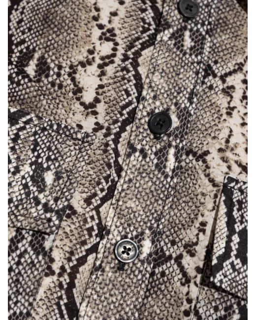 Camicia Con Stampa Effetto Pelle Di Serpente di MICHAEL Michael Kors in Gray