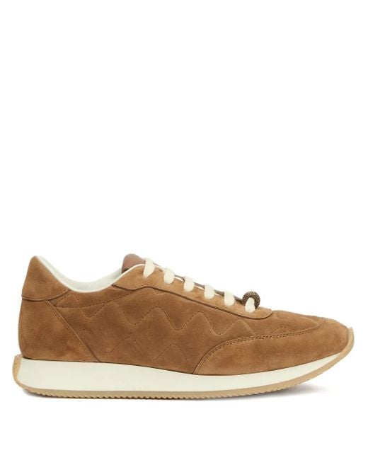 Fabiana Filippi Brown Gesteppte Wildleder-Sneakers