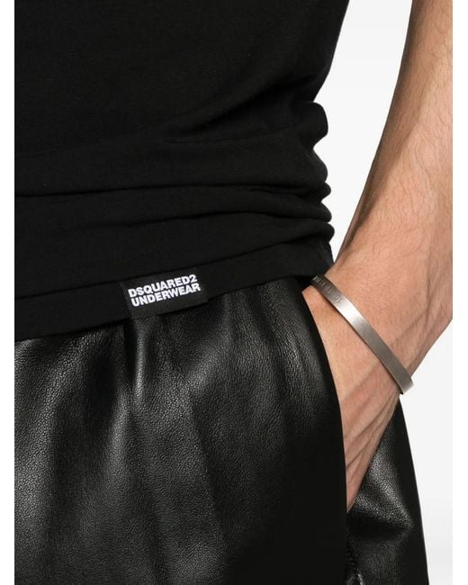 DSquared² Black Sleeve-Detail Crew-Neck T-Shirt for men