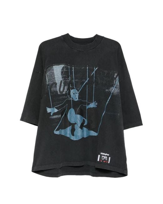 RIVINGTON roi Rebis Black Graphic-Print Oversized T-Shirt for men