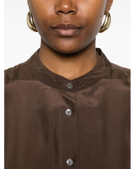 P.A.R.O.S.H. Brown Robe Mi-Longue À Boutonnière