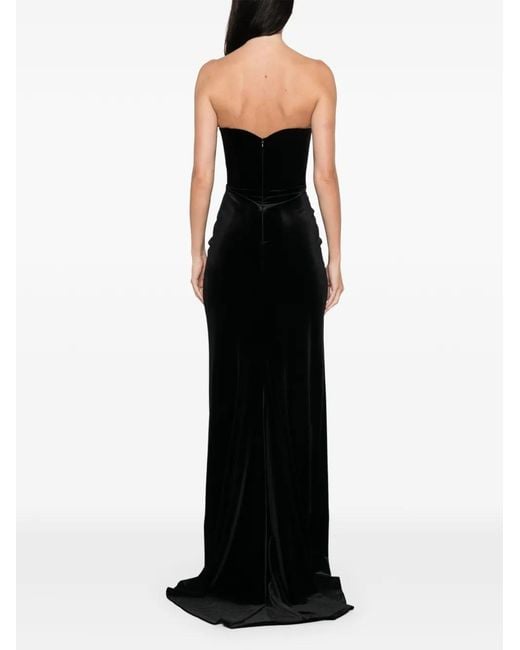 Cristallini Black Vivienne Sweetheart Velvet Maxi Dress