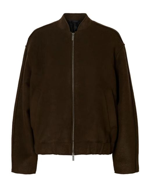 SELECTED ジップアップ ボンバージャケット Brown
