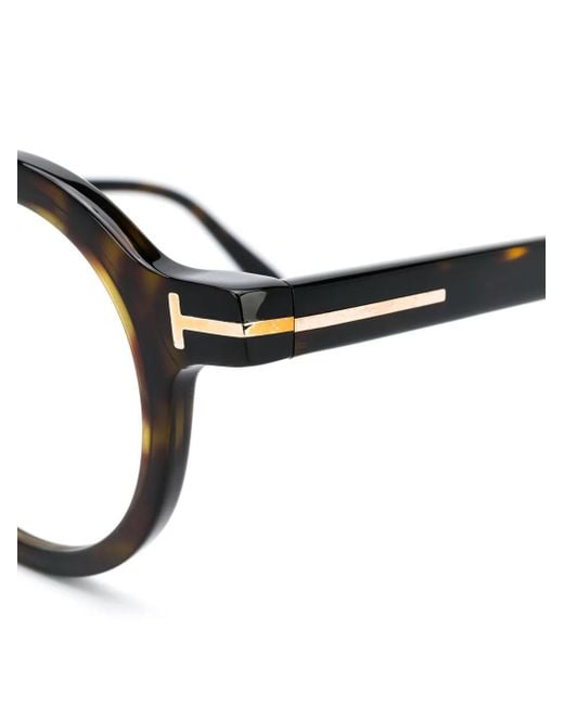 Tom Ford Black Small Round Frame Glasses