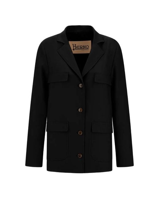 Herno Black Flap-Pocket Jacket