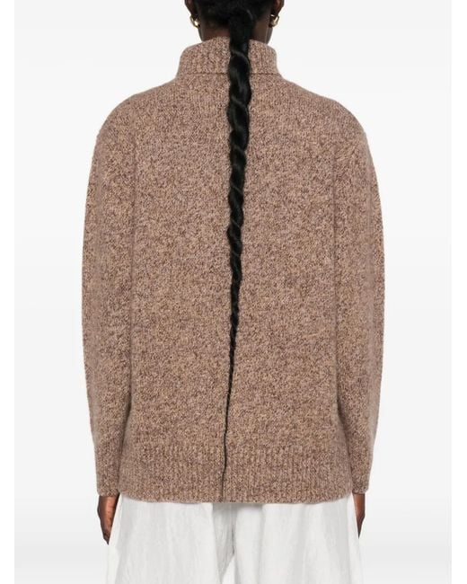 Soft Goat Brown Marled Turtleneck Sweater