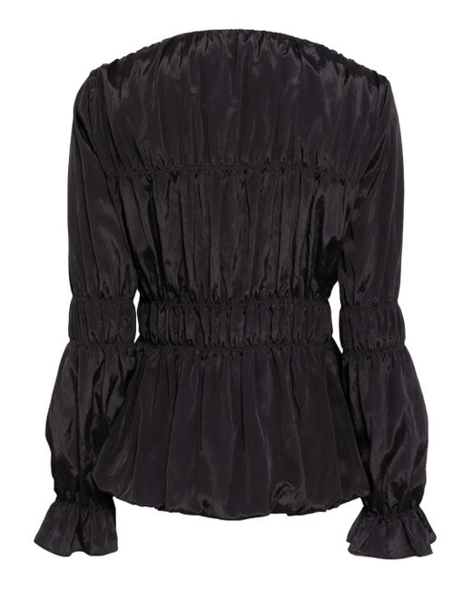 Goen.J Black Ruched Single-Breasted Jacket