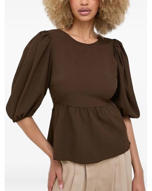 Top Con Maniche A Palloncino di Notes Du Nord in Brown