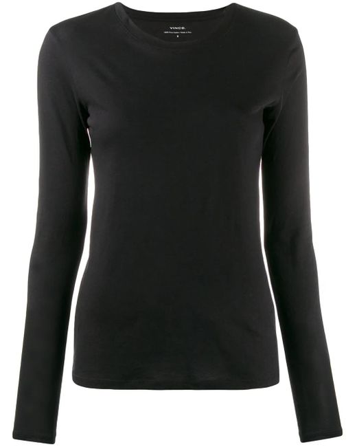 Vince T-Shirt Met Lange Mouwen in het Black