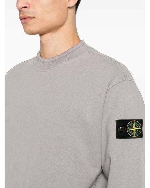Stone Island Gray Logo-Patch Sweater for men