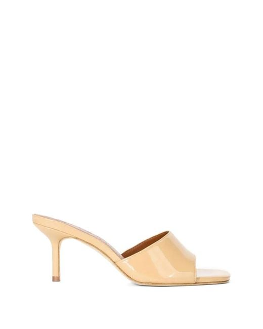 Staud Metallic Bea Patent-Finish Heeled Mules