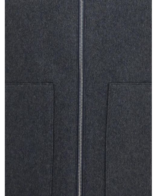 Lardini Gray High-Neck Zip-Up Gilet for men
