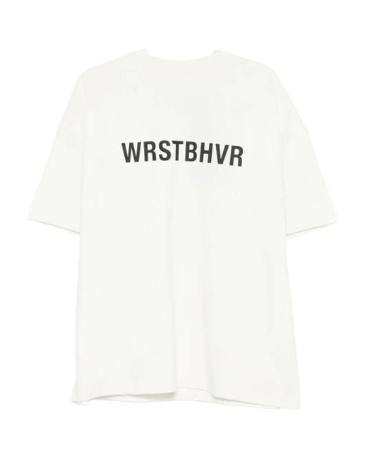 WRSTBHVR T-Shirt mit Logo-Print in White für Herren