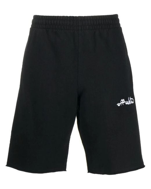 Off-White c/o Virgil Abloh Black Script Logo Track Shorts for men