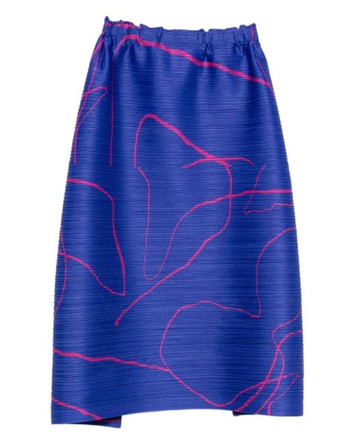 Pleats Please Issey Miyake Blue Pleated Skirt