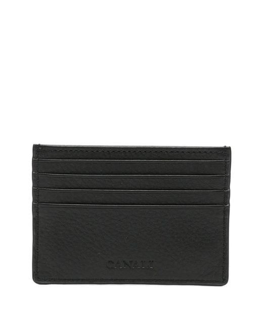 Canali Black Logo Leather Cardholder for men