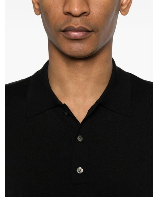 Grayed Black Short-Sleeve Polo Shirt for men