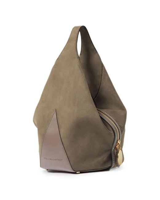 Stella McCartney Natural Logo-Debossed Triangular-Panel Shoulder Bag