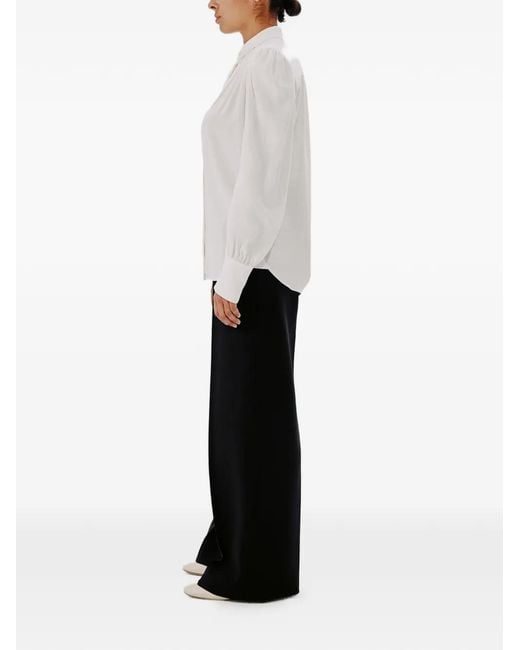 Another Tomorrow White Gathered Blouse