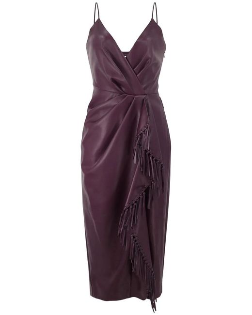 Jonathan Simkhai Purple Carlee Fringe-Detailing Dress