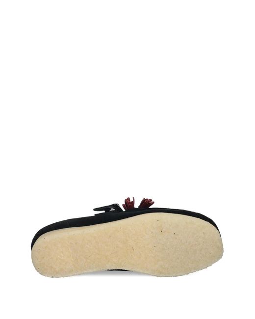 Clarks Black Wallabe T-Bar Loafers