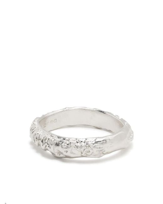 Alighieri White Tempo Engraved Sterling- Ring
