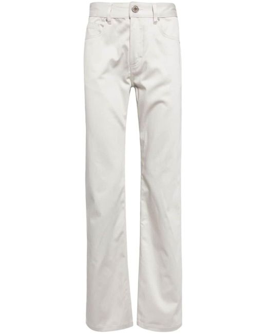 Logo-patch straight trousers AMI pour homme en coloris White