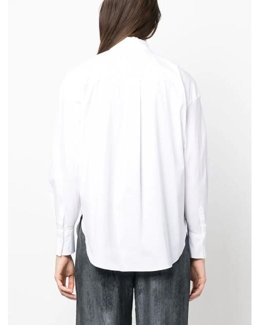 Brunello Cucinelli White Monili Bead-Embellished Shirt