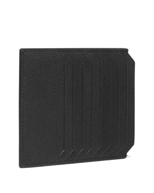 Santoni Black Tumbled Leather Cardholder