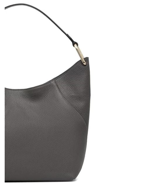 Furla Black Lara Tone Topstitch Tote Bag