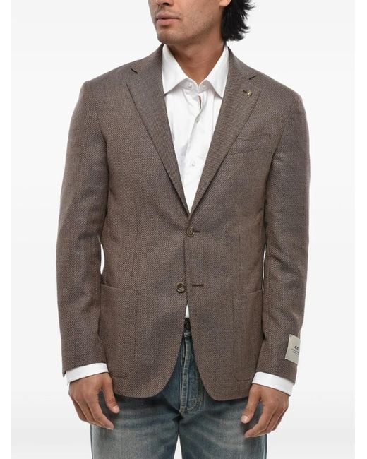 Corneliani Gray Single-Breasted Blazer for men