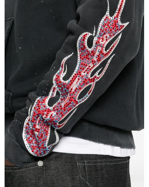 Secnd Slf Black Masato Kawajo Firestorm Zip-Up Cotton Hoodie for men