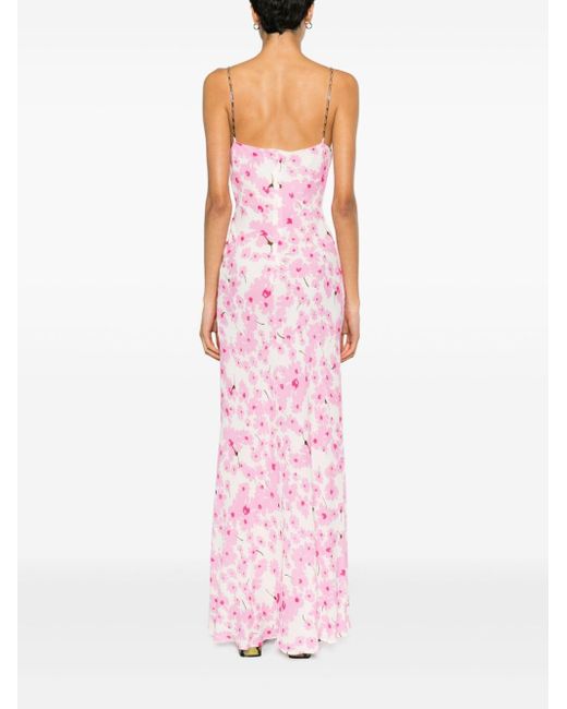 MSGM Pink Knot-detailed Long-length Dress
